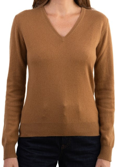 Balldiri 100% Kaschmir Damen Pullover V-Ausschnitt mit Bündchen 2-fädig - Balldiri & Windhound