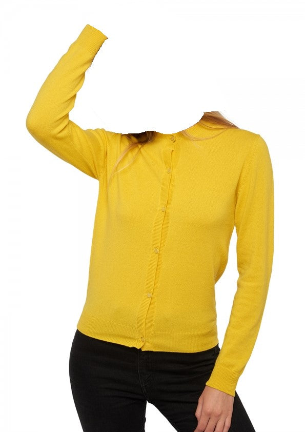 Balldiri 100% Kaschmir Damen Langarm Jacke mit Rundhalsausschnitt 2-fädig - Balldiri & Windhound