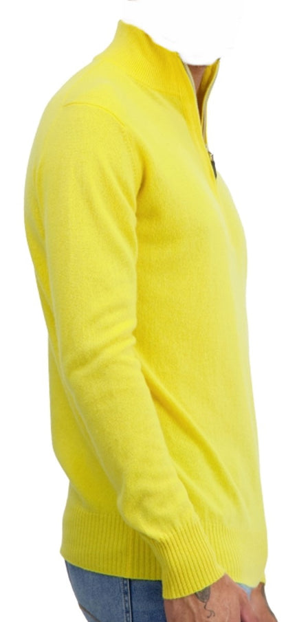 Balldiri 100% Kaschmir Herren Langarm Pullover Troyer 2-fädig - Balldiri & Windhound