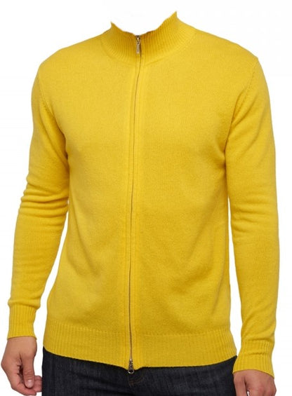 Balldiri 100% Kaschmir Herren langarm Strickjacke mit Reißverschluß 2-fädig - Balldiri & Windhound