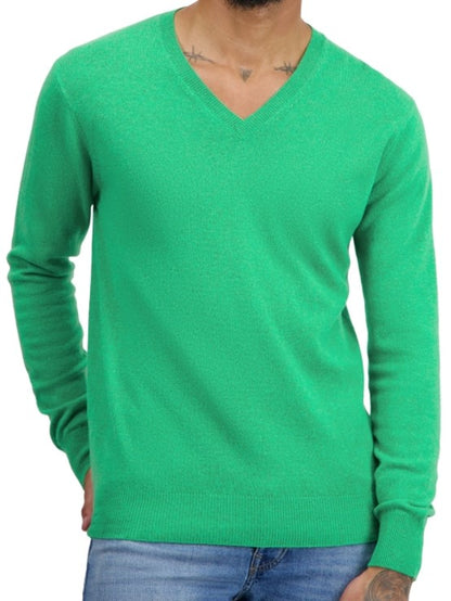 Balldiri 100% Kaschmir Herren Langarm Pullover mit V-Ausschnitt 2-fädig - Balldiri & Windhound