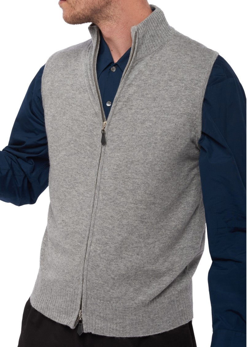 Balldiri 100% Kaschmir Herren Kurzarm Weste mit Stehkragen 2-fädig - Balldiri & Windhound