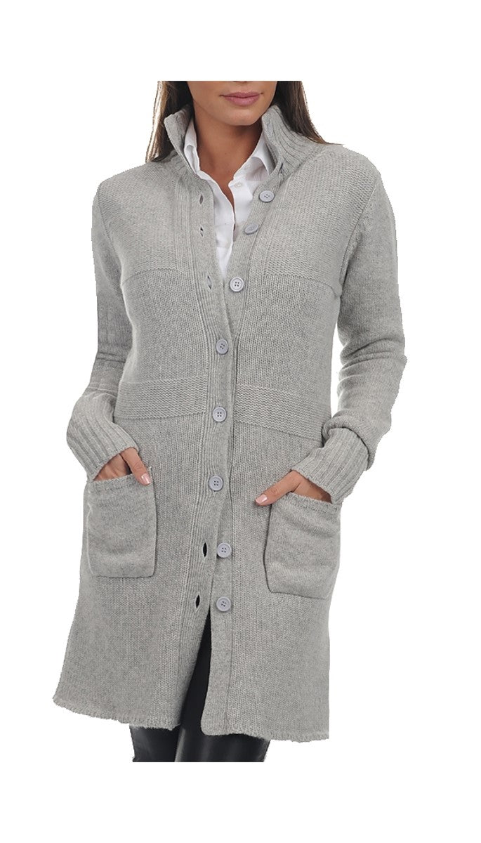 Balldiri 100% Kaschmir Damen Mantel mit kleinen Stehkragen 10/6-fädig - Balldiri & Windhound