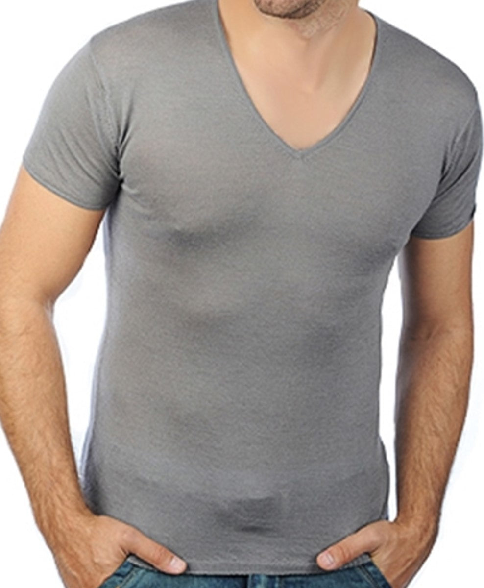 Balldiri 100% Kaschmir Herren kurzarm T-Shirt mit V-Ausschnitt 2-fädig - Balldiri & Windhound