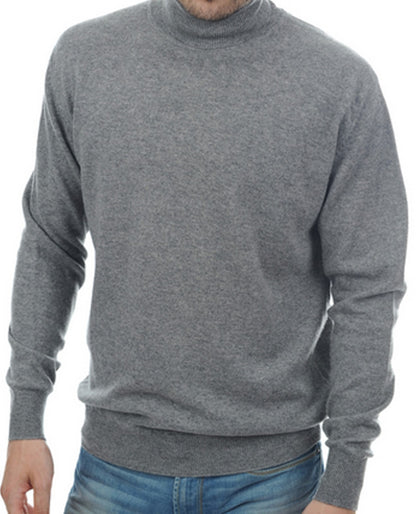 Balldiri 100% Kaschmir Herren Rollkragen Pullover 2-fädig grau M
