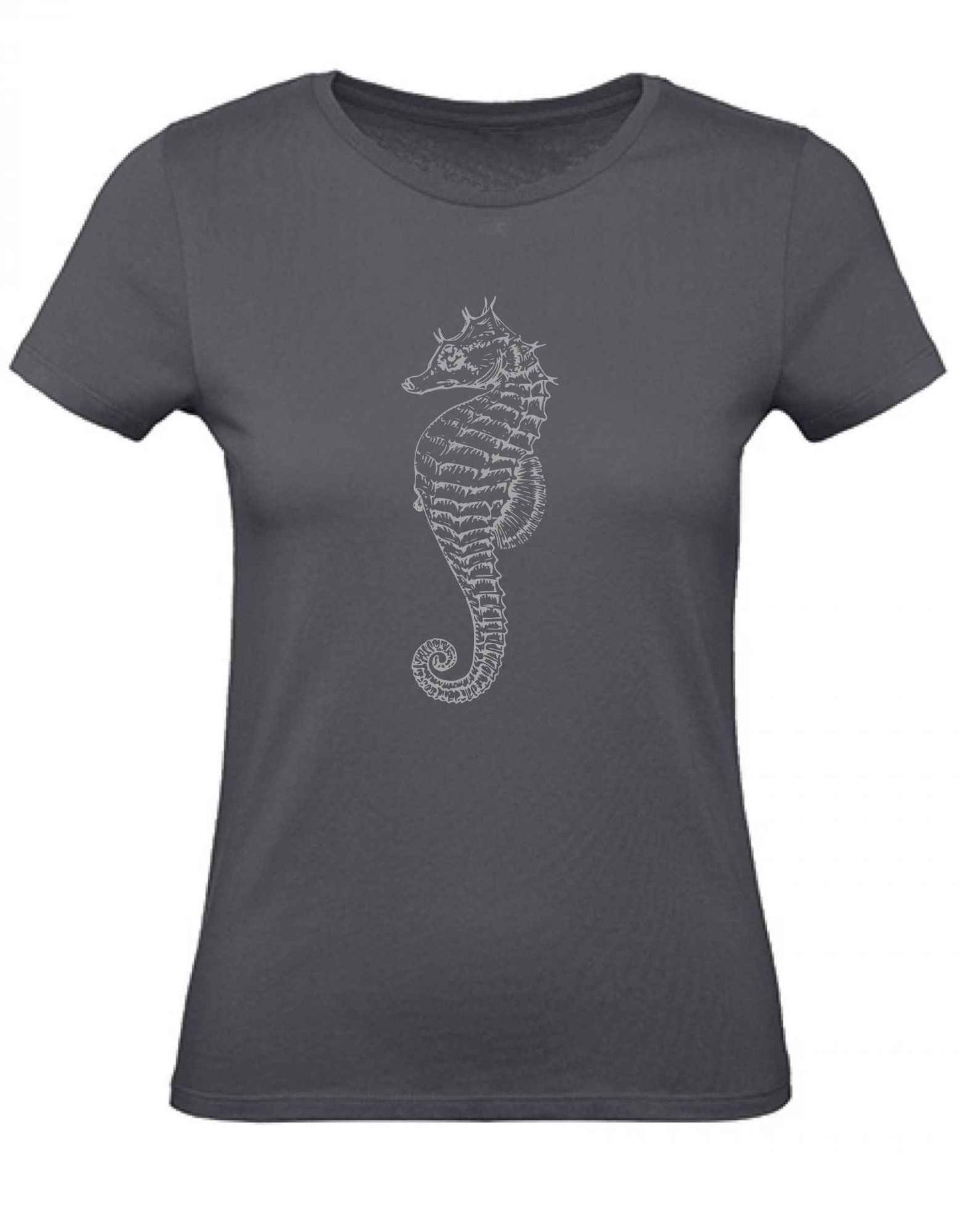 Balldiri T-Shirt Damen graues Seepferdchen XS bis 2XL