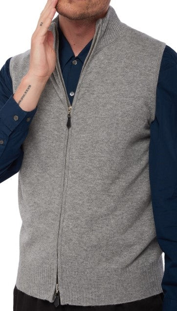 Balldiri 100% Kaschmir Herren Kurzarm Weste mit Stehkragen 2-fädig - Balldiri & Windhound