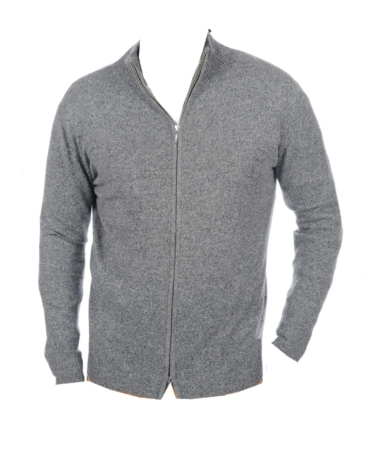 Balldiri 100% Kaschmir Herren langarm Strickjacke mit Reißverschluß 2-fädig - Balldiri & Windhound