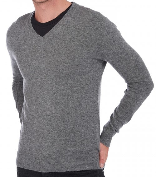 Balldiri 100% Kaschmir Herren Langarm Pullover mit V-Ausschnitt 2-fädig - Balldiri & Windhound