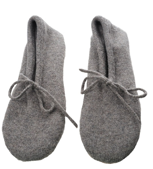 Balldiri 100% Kaschmir Hausschuhe Ballerinas graubraun Größe 35-38 - Balldiri & Windhound