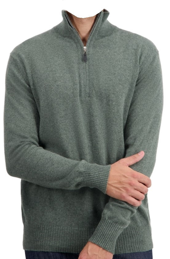 Balldiri 100% Kaschmir Herren Langarm Pullover Troyer 2-fädig - Balldiri & Windhound