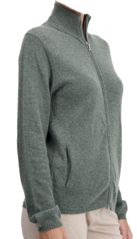 Balldiri 100% Kaschmir Damen Langarm Strickjacke mit Stehkragen 2-fädig - Balldiri & Windhound