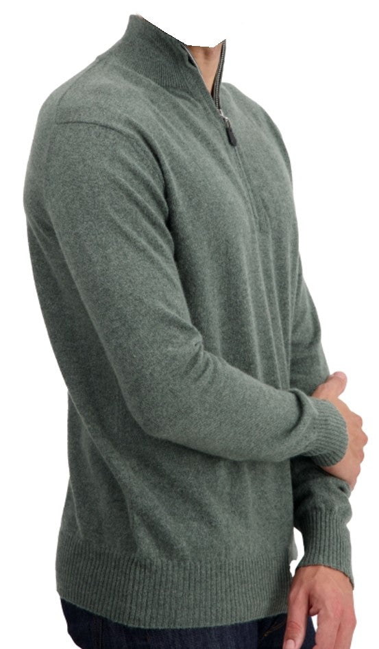Balldiri 100% Kaschmir Herren Langarm Pullover Troyer 2-fädig - Balldiri & Windhound
