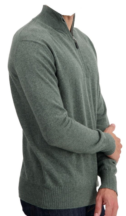 Balldiri 100% Kaschmir Herren Langarm Pullover Troyer 2-fädig - Balldiri & Windhound