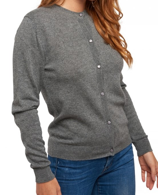 Balldiri 100% Kaschmir Damen Langarm Jacke mit Rundhalsausschnitt 2-fädig - Balldiri & Windhound