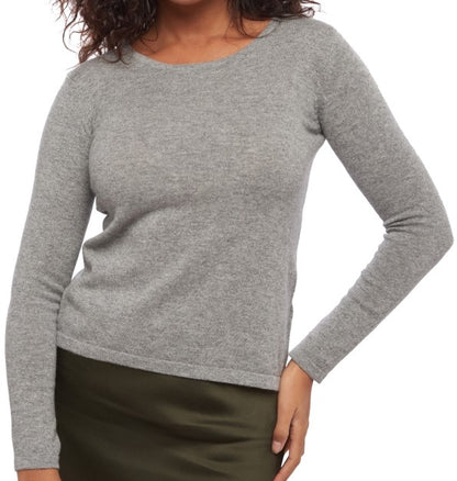 Balldiri 100% Kaschmir Damen Pullover U-Boot-Ausschnitt