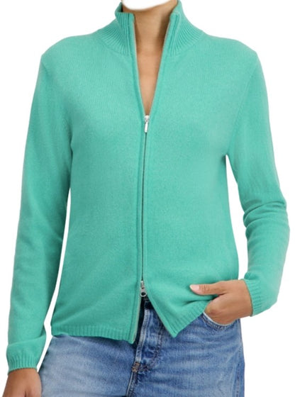 Balldiri 100% Kaschmir Damen Langarm Strickjacke mit Stehkragen 2-fädig - Balldiri & Windhound