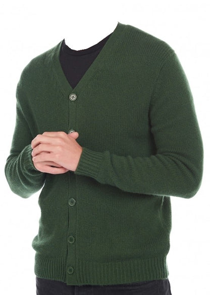 Balldiri 100% Kaschmir Herren Langarm Strickjacke mit  V-Ausschnitt 8-fädig - Balldiri & Windhound