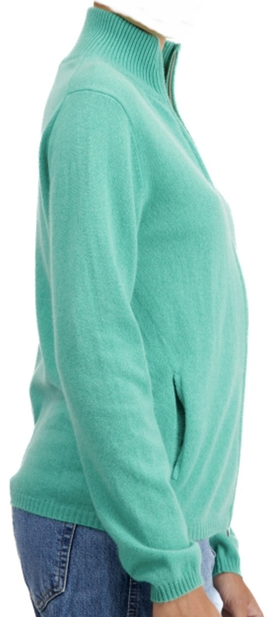 Balldiri 100% Kaschmir Damen Langarm Strickjacke mit Stehkragen 2-fädig - Balldiri & Windhound