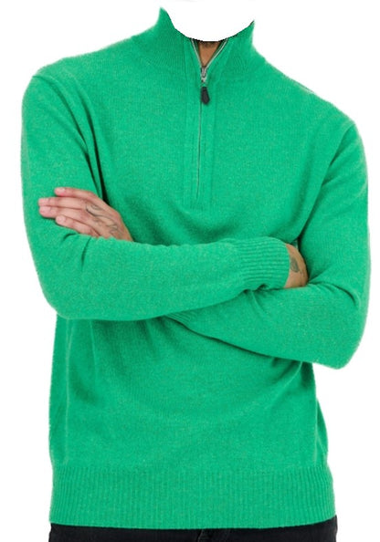 Balldiri 100% Kaschmir Herren Langarm Pullover Troyer 2-fädig - Balldiri & Windhound