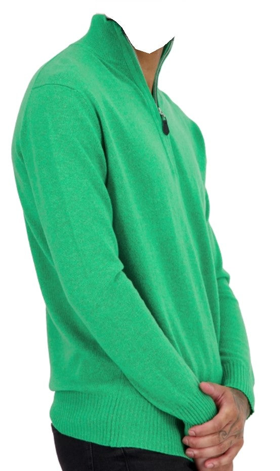 Balldiri 100% Kaschmir Herren Langarm Pullover Troyer 2-fädig - Balldiri & Windhound