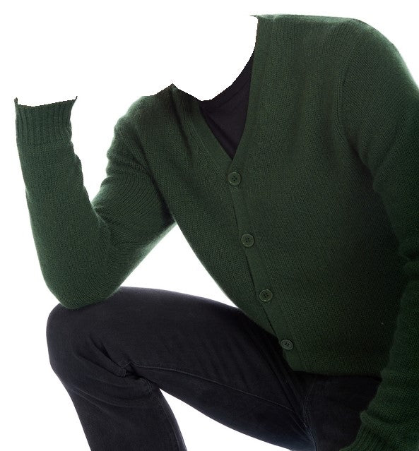 Balldiri 100% Kaschmir Herren Langarm Strickjacke mit  V-Ausschnitt 8-fädig - Balldiri & Windhound