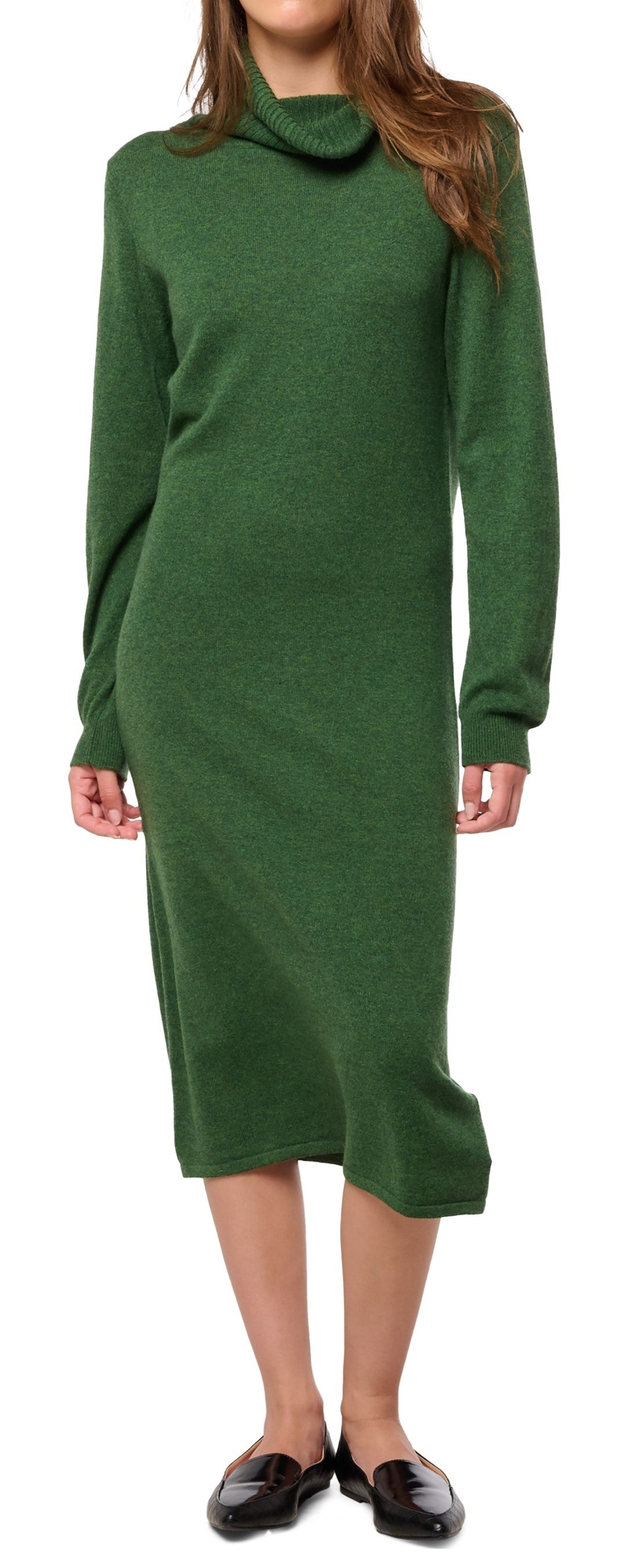 Balldiri 100% Kaschmir Damen Langarm Kleid weiter Rollkragen 2-fädig - Balldiri & Windhound