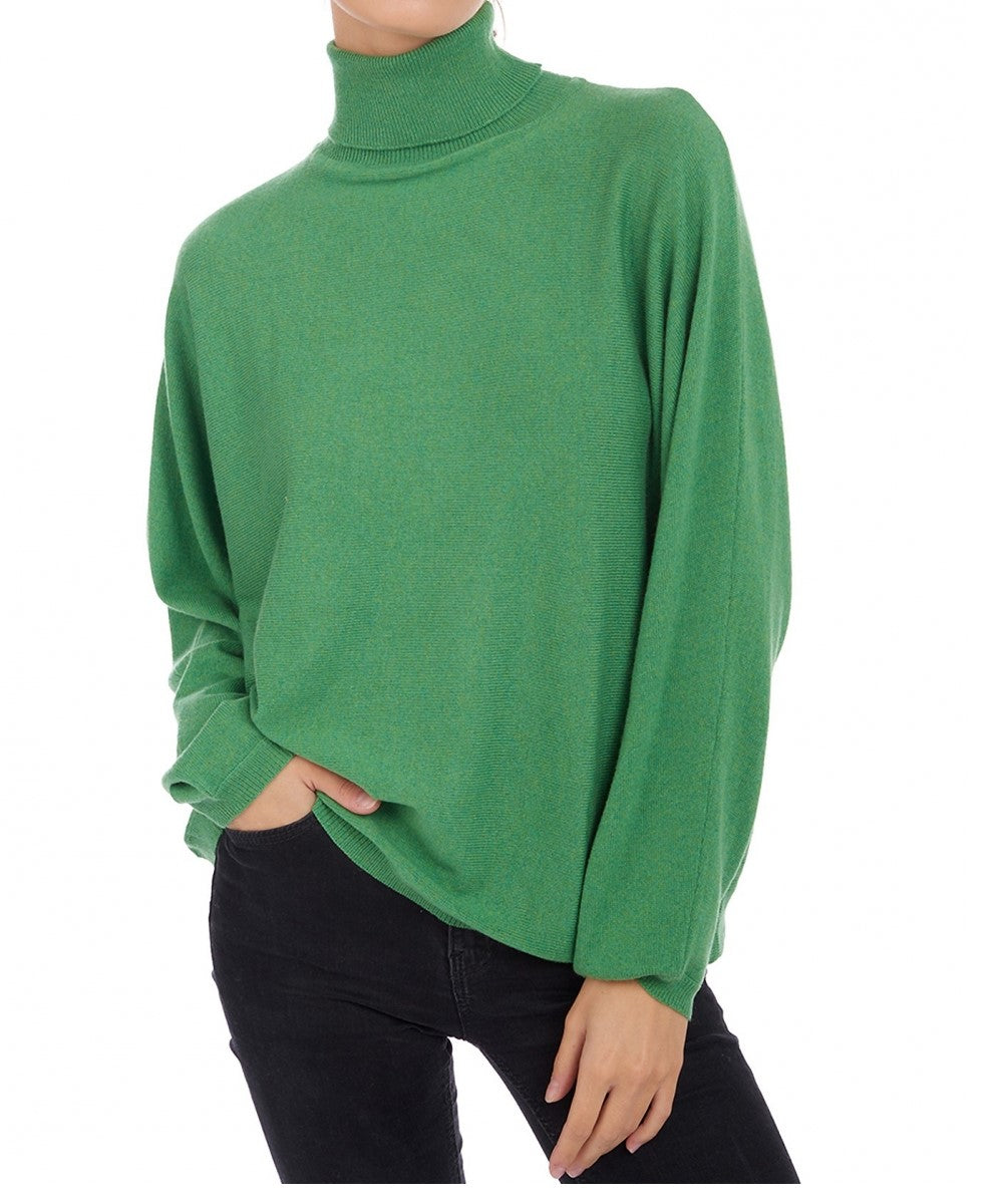Balldiri 100% Kaschmir Damen Pullover Rollkragen Fledermausärmel 2-fädig - Balldiri & Windhound