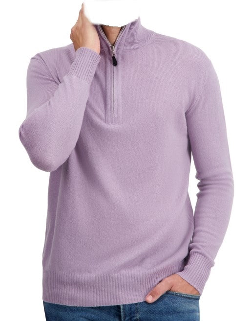 Balldiri 100% Kaschmir Herren Langarm Pullover Troyer 2-fädig - Balldiri & Windhound