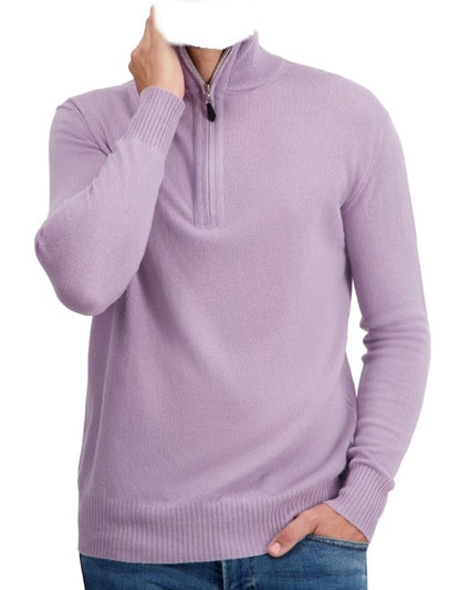 Balldiri 100% Kaschmir Herren Langarm Pullover Troyer 2-fädig - Balldiri & Windhound