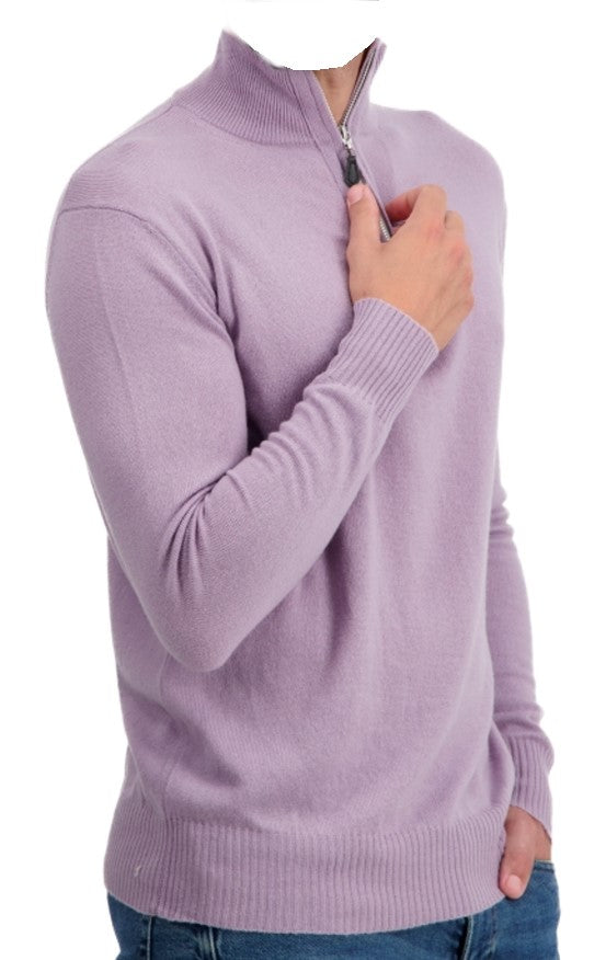 Balldiri 100% Kaschmir Herren Langarm Pullover Troyer 2-fädig - Balldiri & Windhound