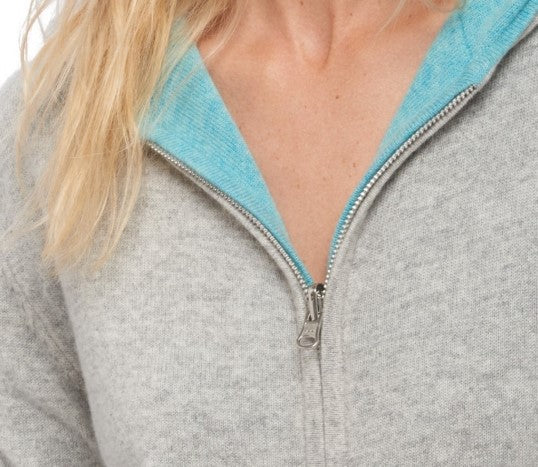 Balldiri 100% Kaschmir Damen Langarm Wendejacke mit Kapuze 4-fädig - Balldiri & Windhound