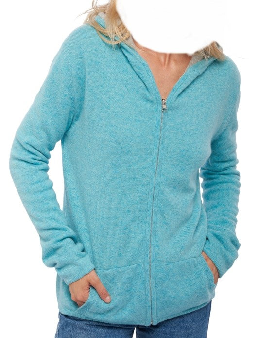 Balldiri 100% Kaschmir Damen Langarm Wendejacke mit Kapuze 4-fädig - Balldiri & Windhound