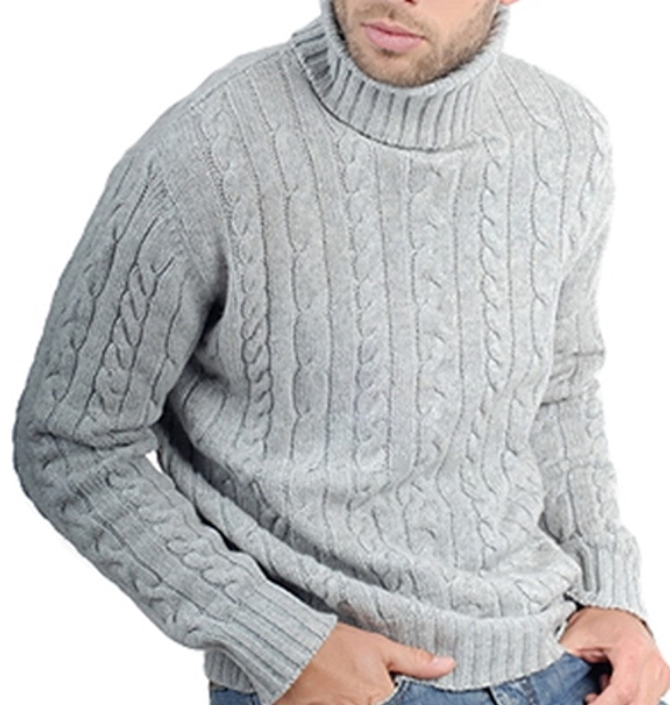 Balldiri 100% Kaschmir Herren Langarm Rollkragen Zopf Pullover 10-fädig - Balldiri & Windhound
