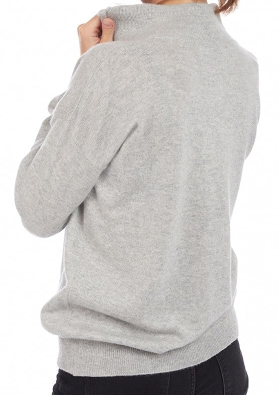 Balldiri 100% Kaschmir Damen langarm Pullover Troyer Polo 2-fädig - Balldiri & Windhound