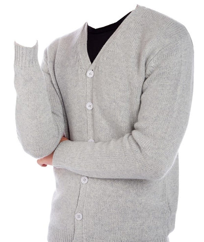 Balldiri 100% Kaschmir Herren Langarm Strickjacke mit  V-Ausschnitt 8-fädig - Balldiri & Windhound