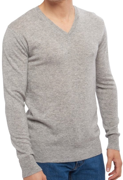 Balldiri 100% Kaschmir Herren Langarm Pullover mit V-Ausschnitt 2-fädig - Balldiri & Windhound
