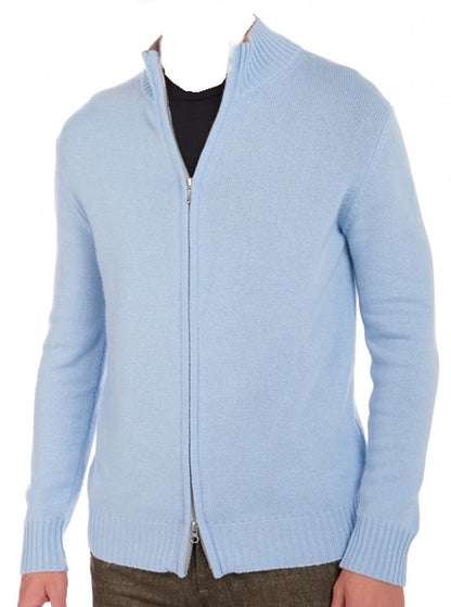 Balldiri 100% Kaschmir Herren Langarm Strickjacke mit kleinem Kragen 4-fädig - Balldiri & Windhound