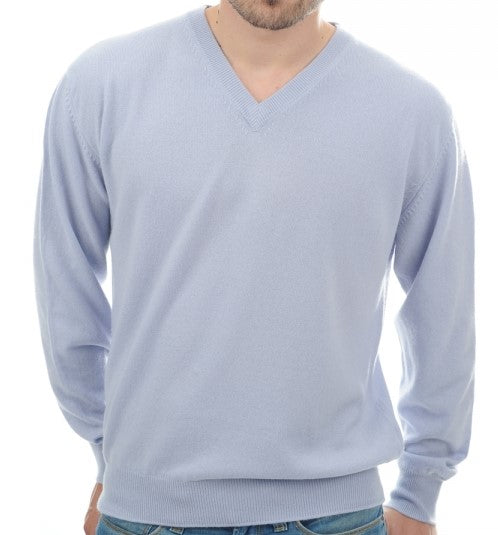 Balldiri 100% Kaschmir Herren Pullover V-Ausschnitt 2-fädig