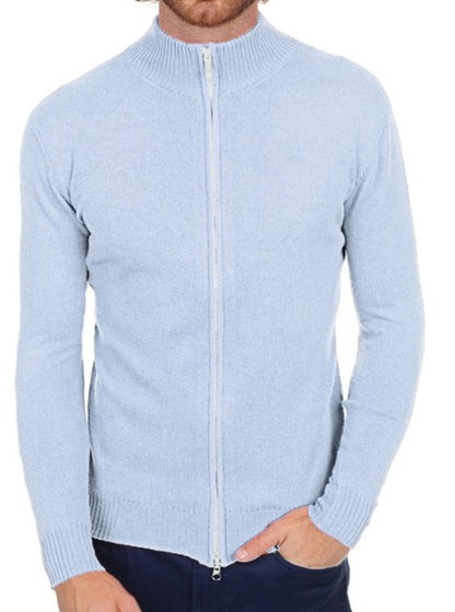 Balldiri 100% Kaschmir Herren langarm Strickjacke mit Reißverschluß 2-fädig - Balldiri & Windhound