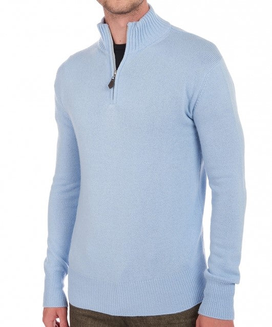 Balldiri 100% Kaschmir Herren Langarm Pullover Troyer 4-fädig - Balldiri & Windhound
