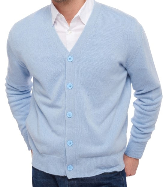 Balldiri 100% Kaschmir Herren Langarm V-Strickjacke 4-fädig - Balldiri & Windhound