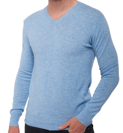 Balldiri 100% Kaschmir Herren Langarm Pullover mit V-Ausschnitt 2-fädig - Balldiri & Windhound