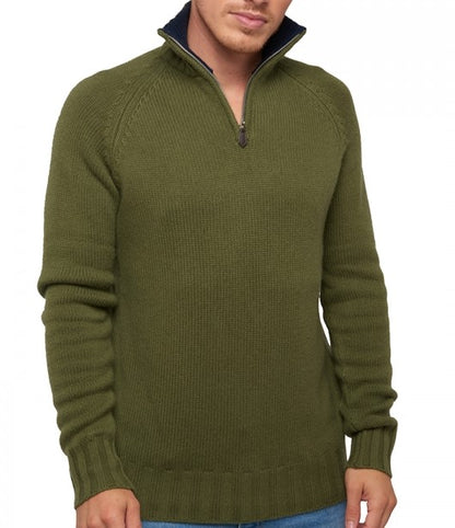 Balldiri 100% Kaschmir Herren Pullover Troyer Langarm Kontrastkragen 8-fädig - Balldiri & Windhound