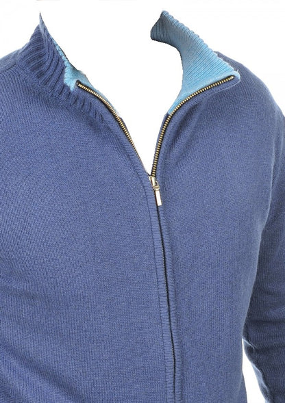 Balldiri 100% Kaschmir Herren Langarm Strickjacke mit kleinem Kragen 4-fädig - Balldiri & Windhound