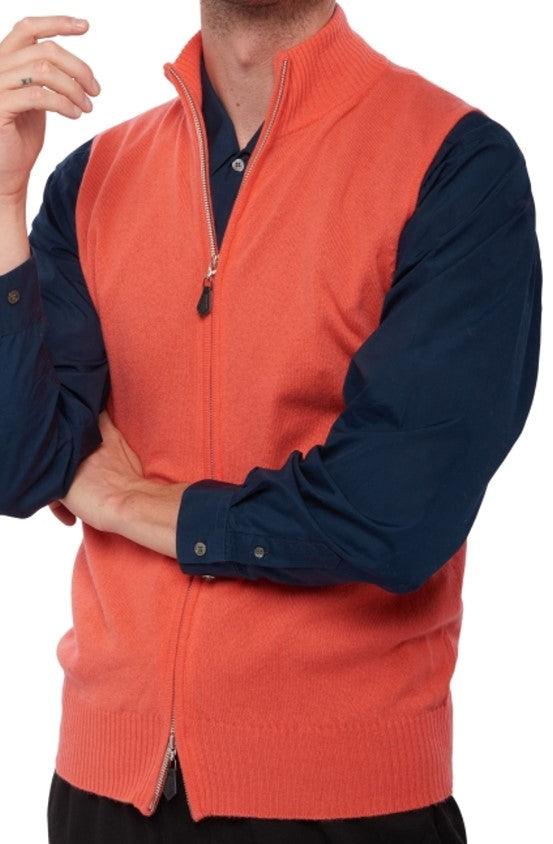 Balldiri 100% Kaschmir Herren Kurzarm Weste mit Stehkragen 2-fädig - Balldiri & Windhound