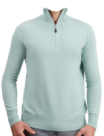 Balldiri 100% Kaschmir Herren Langarm Pullover Troyer 2-fädig - Balldiri & Windhound