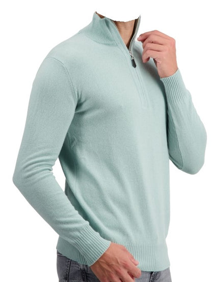 Balldiri 100% Kaschmir Herren Langarm Pullover Troyer 2-fädig - Balldiri & Windhound
