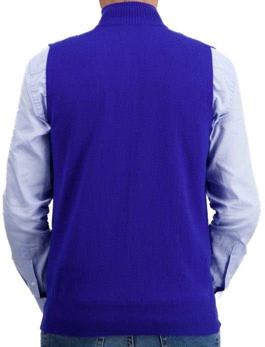 Balldiri 100%  Kaschmir Herren Pullover Pullunder ärmellos mit Zipper 2-fädig - Balldiri & Windhound