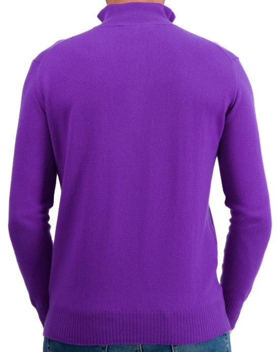 Balldiri 100% Kaschmir Herren Langarm Pullover Troyer 2-fädig - Balldiri & Windhound
